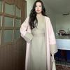 2025 summer, Europe and the United States close the waist and look thin, comfortable and versatile commuter long-sleeved crew neck cape top and pants