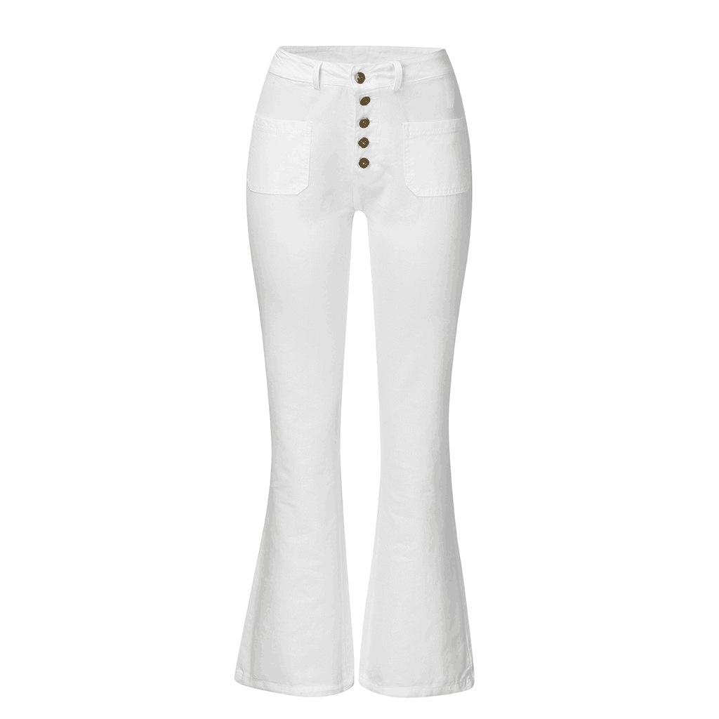

Women s New Ribbed Flared Jeans High Stretch Jeans L