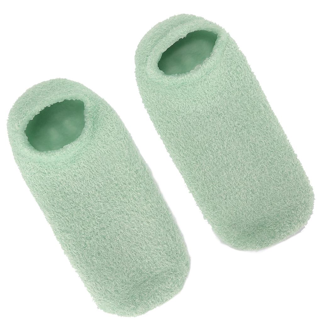 Foot Care Socks Moisturizing Remove Cracked Skin Prevent Slip Reusable Foot Gel Mask Green