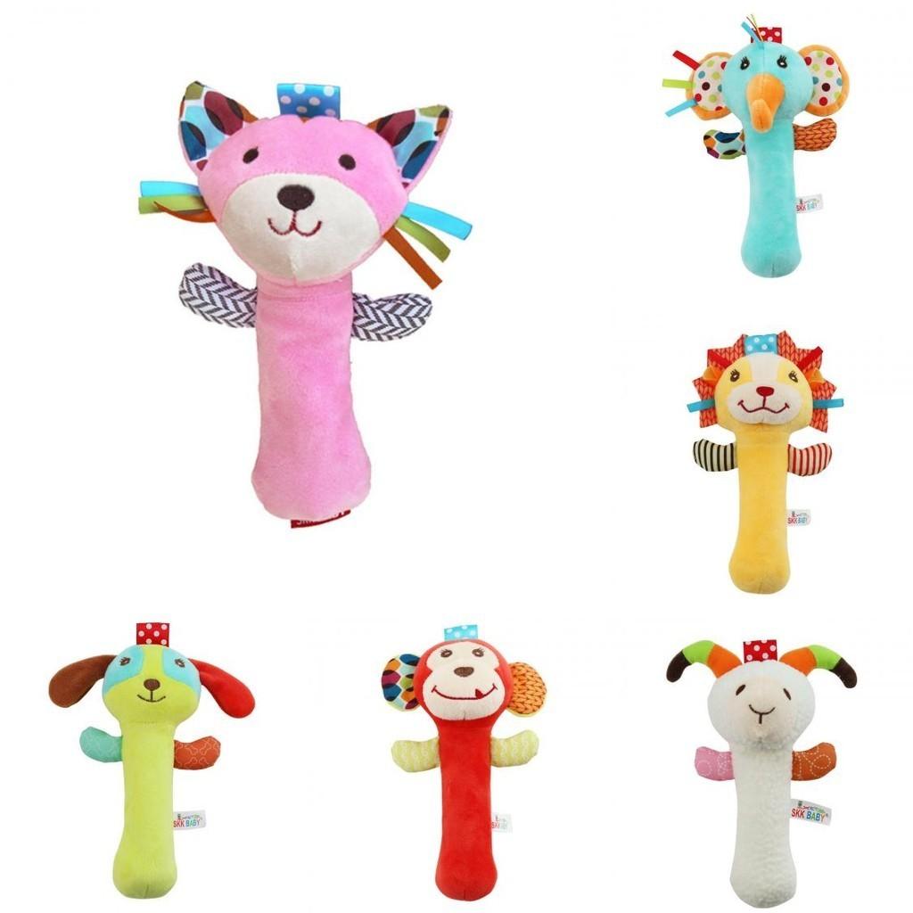 Skkbaby Baby Handbell Toy Plush Animal Rattle Stick Bed Bell Infant Toddler Children