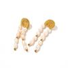 18k Gold-Plated Bohemian Pearl Tassel Earrings - Colorfast Stainless Steel, Retro French Design for Women