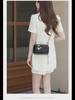 Genuine Leather Camellia Lightweight Diamond Chain Shoulder Bag - Mini Cosmetic Box Style