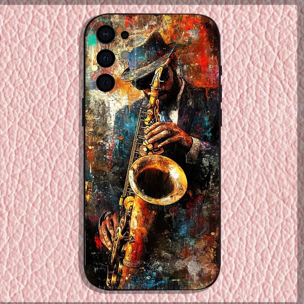Saxophone Music Phone Case For Samsung S25,S24,S21,S22,S23,S30,Ultra,S20,Plus,Fe,Lite,Note,10,9,5G Black Cover