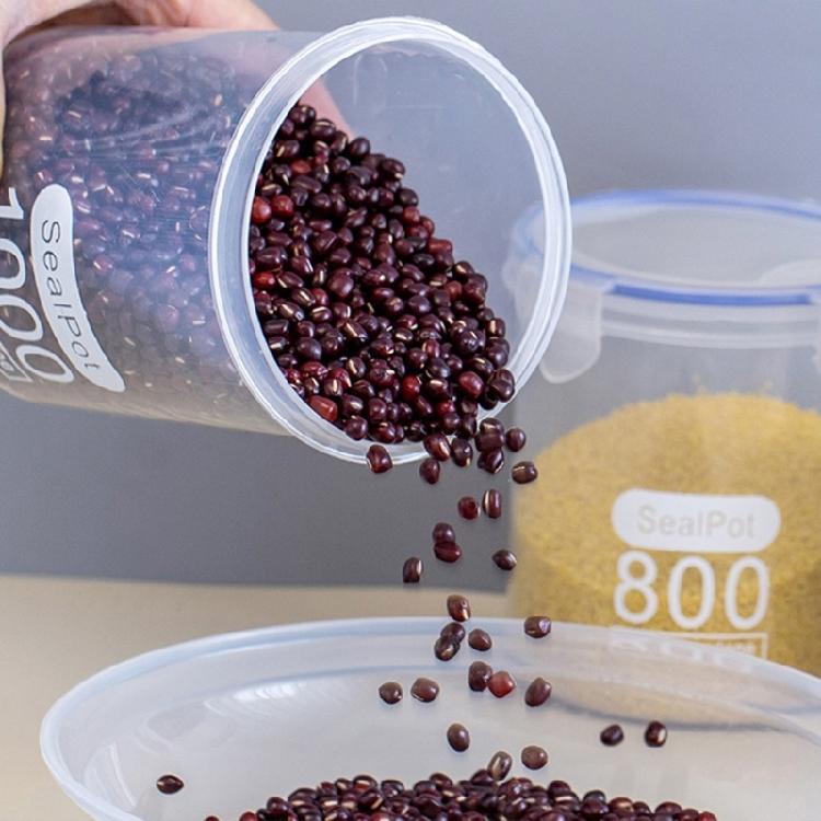 Multipurpose Plastic Food Canisters For Rice Nut Spices Transparent Seal Tight Containers for Office Home Use