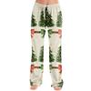 Women's Christmas Print Casual Pants with No Pockets for Holiday Wear