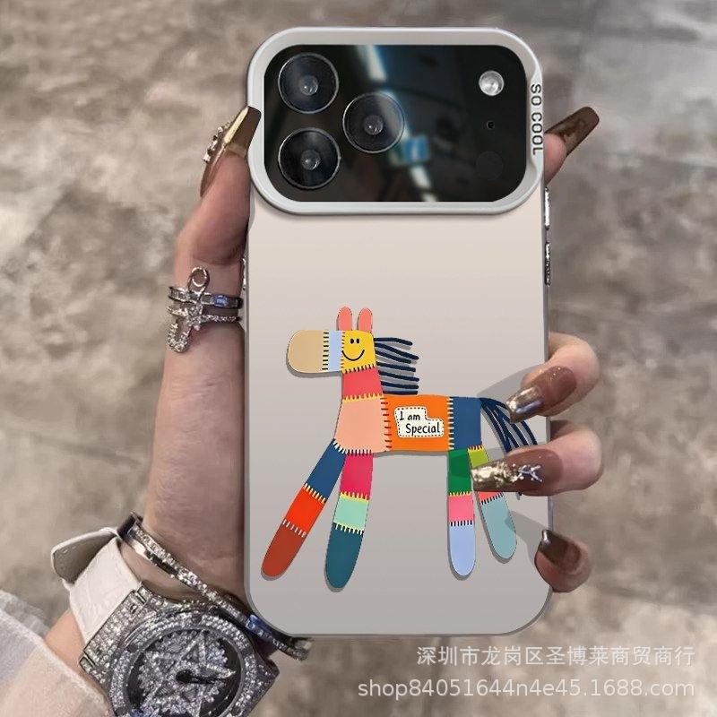 Creative Pony Applies To Apple 15 Colored Silver iPhone14Pro Creative 11promax Matte 16 Protective Case 17