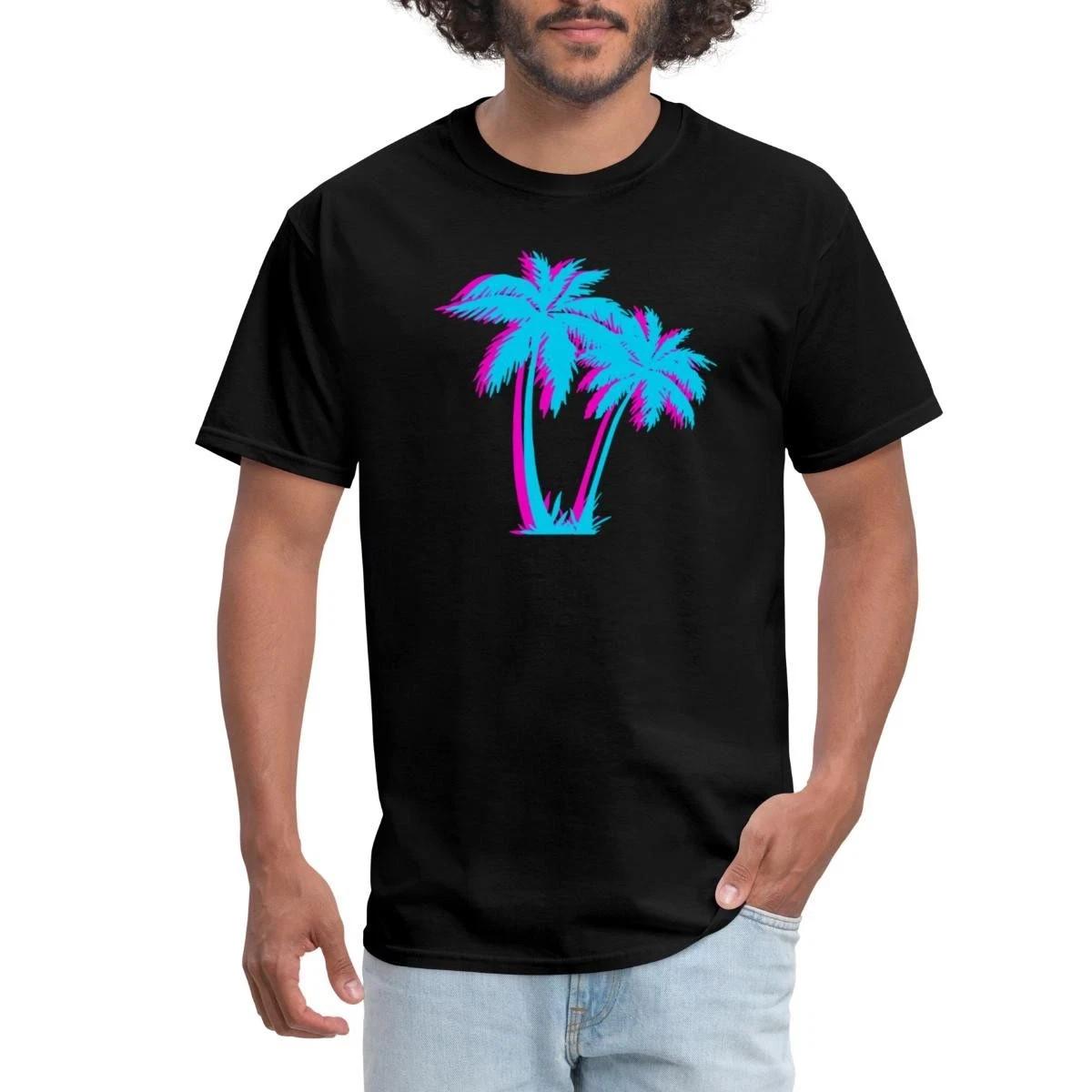 Palm Trees Neon Streetwear Vaporwave Aesthetic Men s T-Shirt S разноцветный