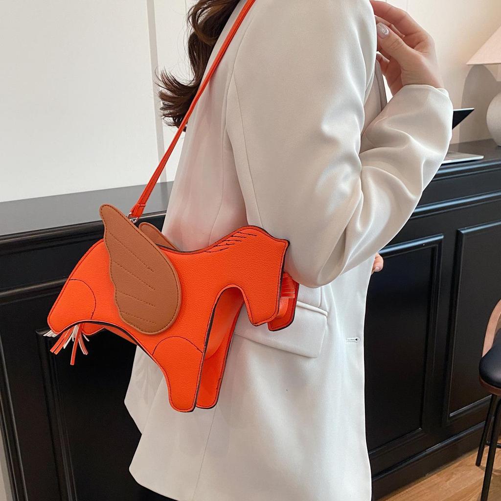 Yogodlns High Quality Women PU Leather Shoulder Bag Fashion Horse Shape Handbags Crossbody Bags for Women Casual New Female Messenger Bag