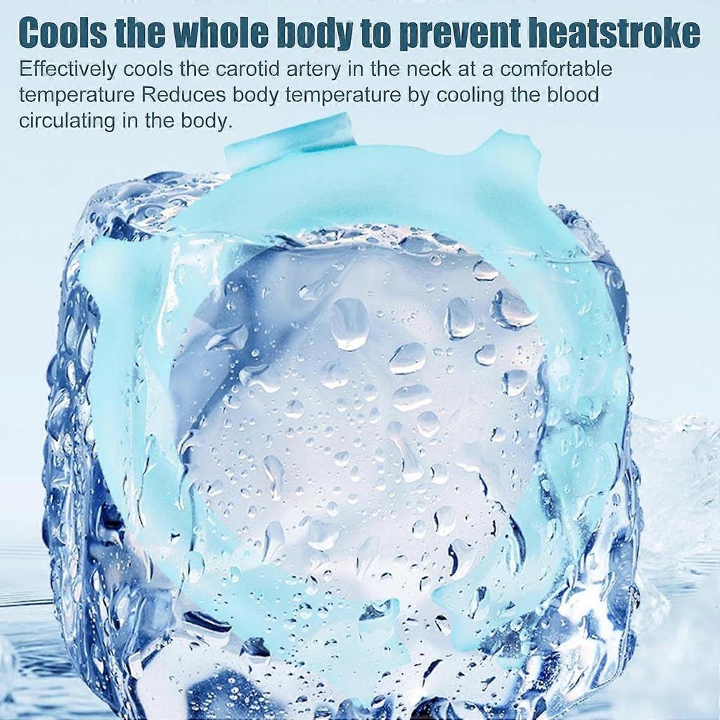 Cooling Neck Ring with Reusable Ice Pads for Instant Relief, Adjustable Neck Cooler for Outdoor Activities