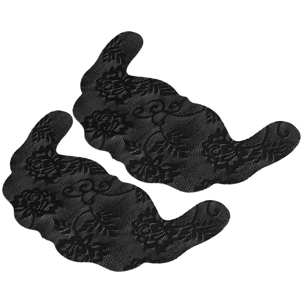 Nipple Cover Stickers Disposable SelfAdhesive Lace Invisible UShaped Underwear Bra Pads(Black B)