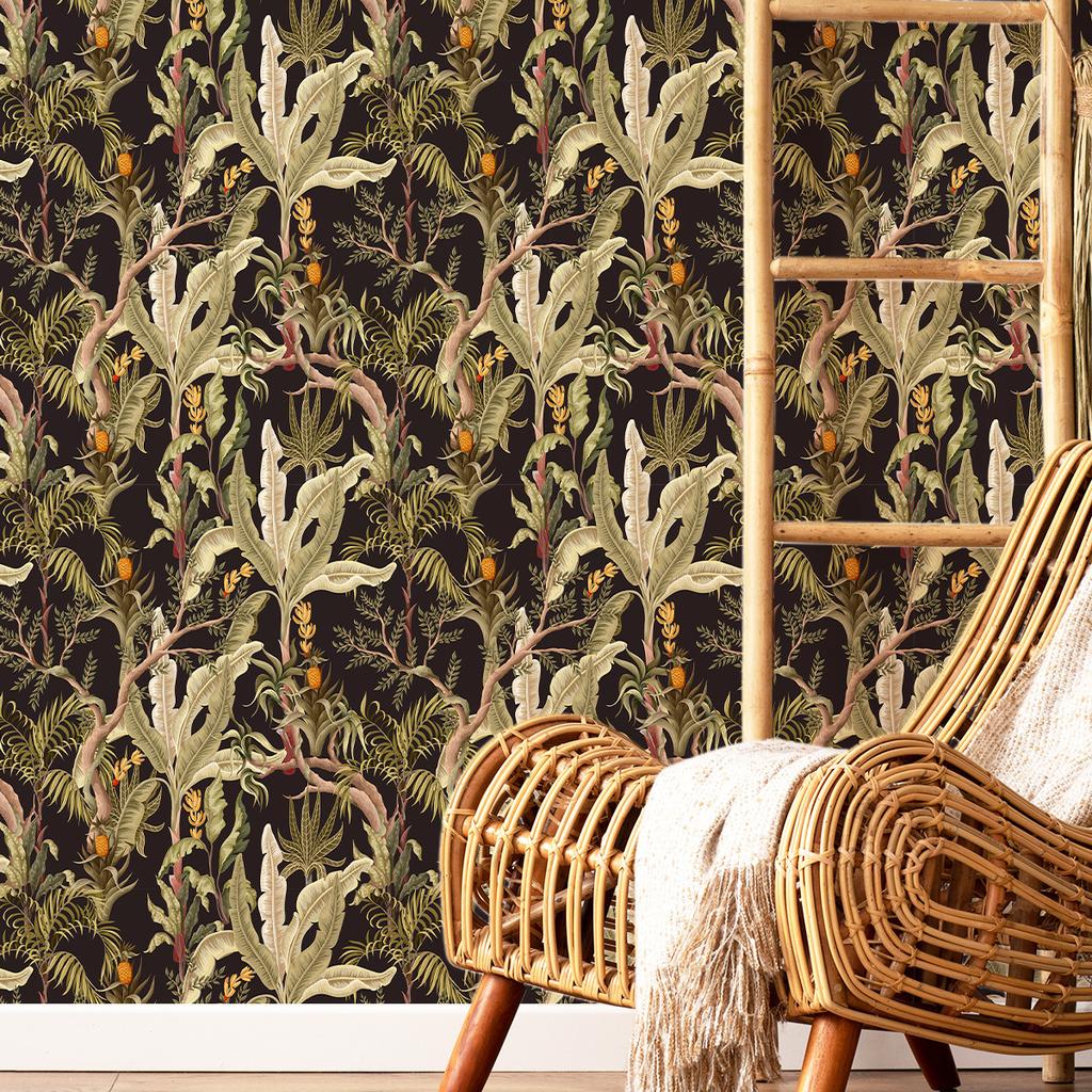 Thickened Wallpaper Self-Adhesive High-End Wall Decoration Flower Green Plant Wall Sticker Room Decoration
