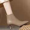 Fashion Boots Women Short Boots Autumn and Winter 2024 New High Heel Thin Heel Versatile Leather Fashion Boots Women Heels Women