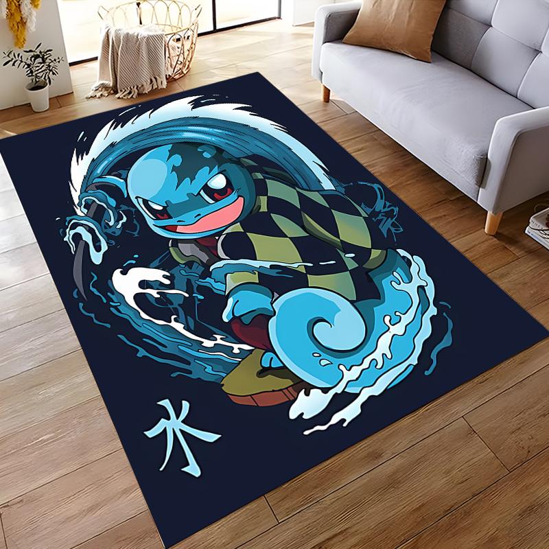 Pokémon Squirtle Charmander Carpet Printed Non-Slip Rug Mat for Living Room Bedroom Kids Room Home Decoration Floor Mat