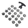 20PCS Replacement Shoe Cleats and 1 Removal Spanner Non Slip Shoe Spikes for Outdoor Use Black