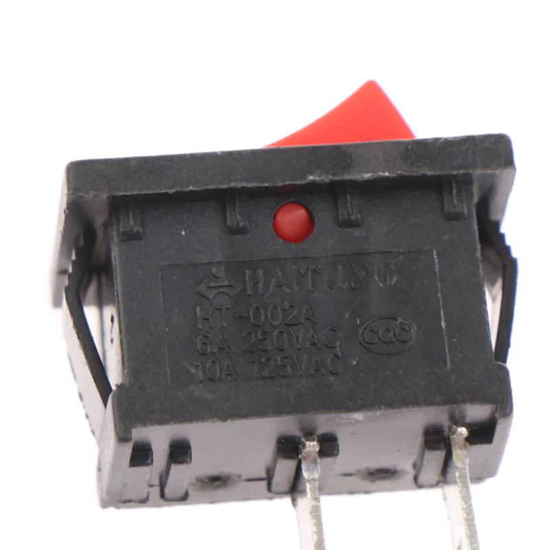 10Pcs 2Pin 21X15Mm Rocker Switch 6A/250Vac Power Switch On-Off Red Black White