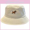 Casual Fisherman Cotton Cap With Cartoon Dog Embroidery Design For Daily