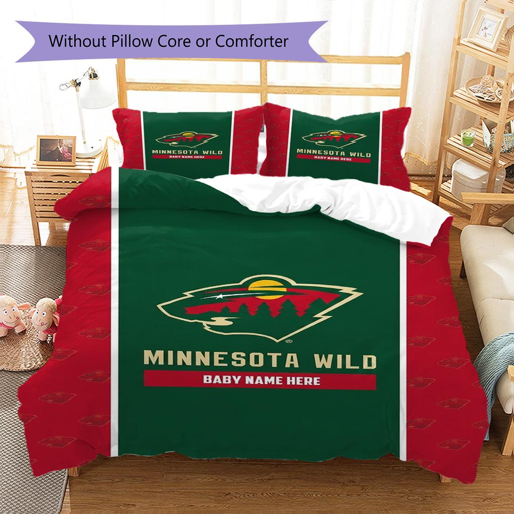 Minnesota Wild Pattern Bedding Set Quilt Cover Pillowcase Home Decor Gift (1 * Duvet Cover + 2 * Pillowcase, Without Core)