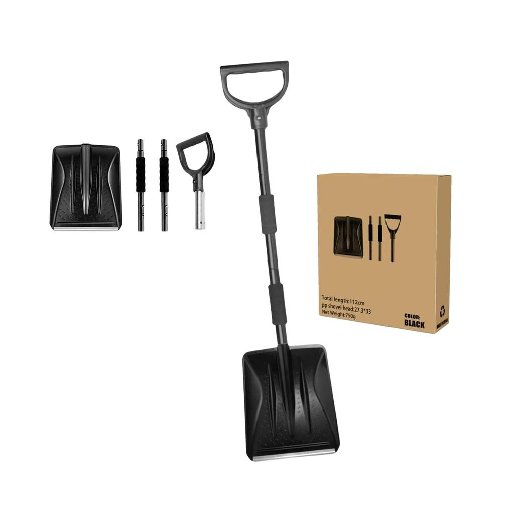 Stainless Steel Icing Shovel, Detachable Car Mounted Snow Cleaning Brush