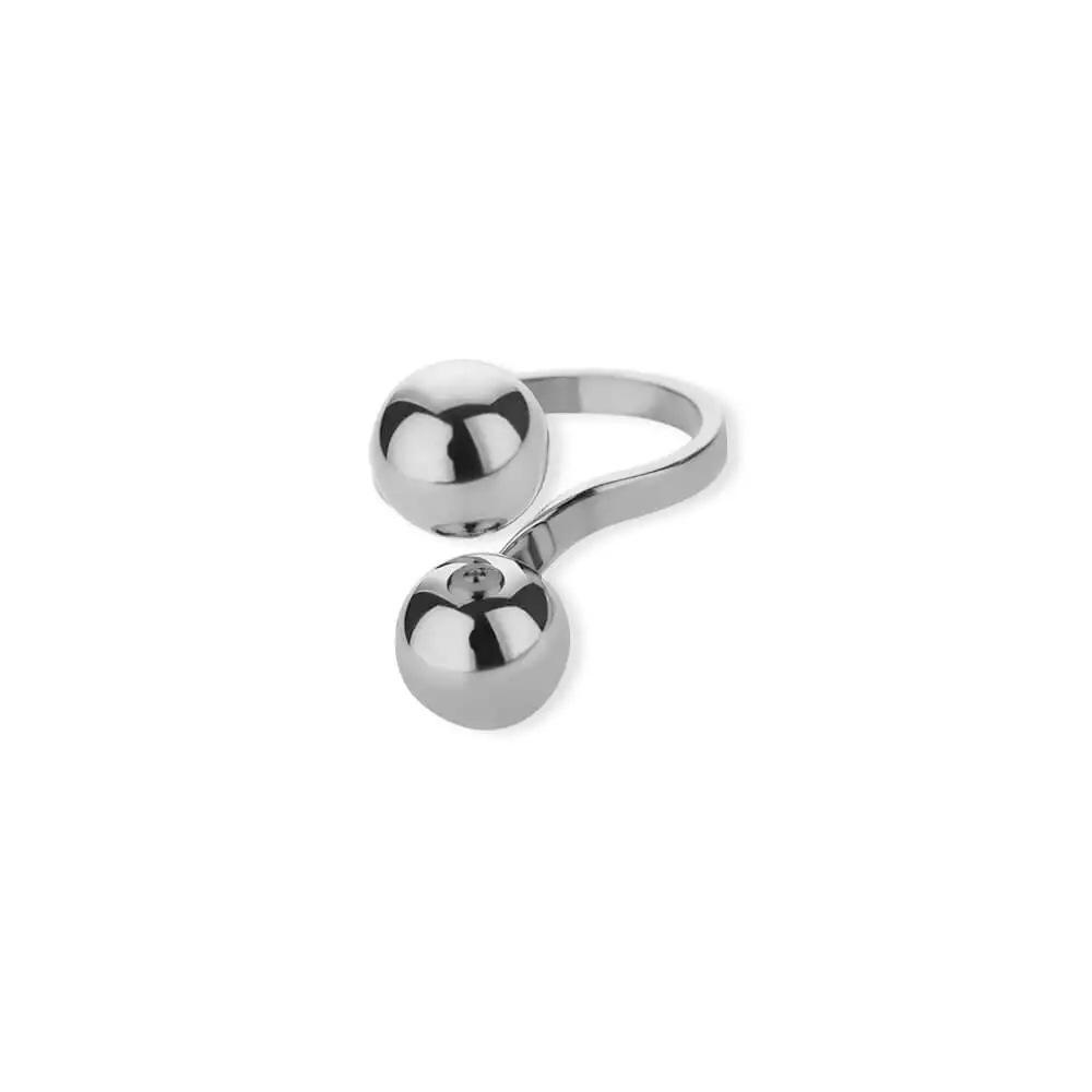 Spherical Personality Ring Women's Gold Steel Size Ball Ring Premium Niche Accessories