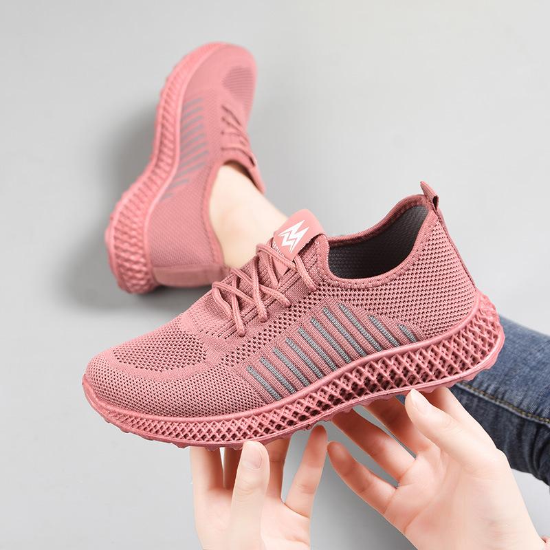 Fashion Shoes 2024 Fashion Women's Flats Casual Sport Shoes Women Slip On Soft Shoes Ladies Breathable Walking Mesh Platform Sneakers
