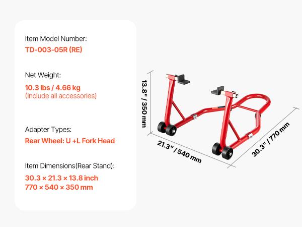 

SucceBuy Мотоциклетный подъемник 850 фунтов Передний Задний Комбинированный Подъемник Переднего Колеса Подставка с Двумя Вилками Задняя Подставка с U+L Вилками Подставка с Катушками для Маятника красный