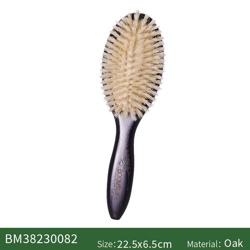Personalized Boar Bristles Hair Brush Black Color Anti Static Massage HairBrush Oak Wood Hair Comb For Long Short Hair Care boar brush