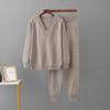 Women's  Autumn Winter  V Neck Sweater Two Piece Set  Knitted Pants Suits Fashion Casual Pullover Tracksuits Outwear