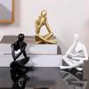 M-Modern-Thinkers Sculptures,Black Thinkers Resin Statue Reading Ornament,Thinkers Sculpture Decoration, Modern Book Decor Durab