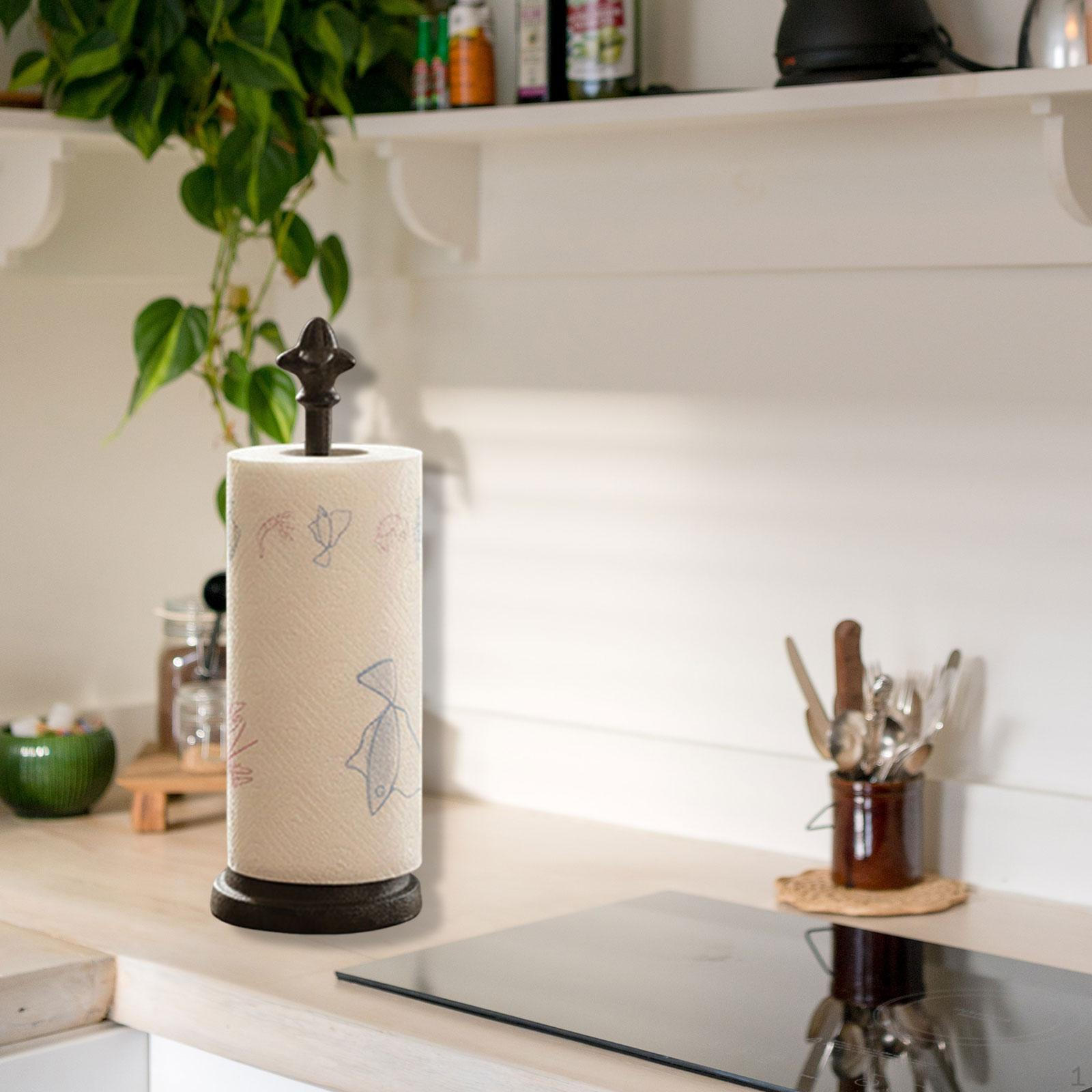 

Paper Towel Holder Vintage Freestanding Housewarming Gift Metal Roll Decorative