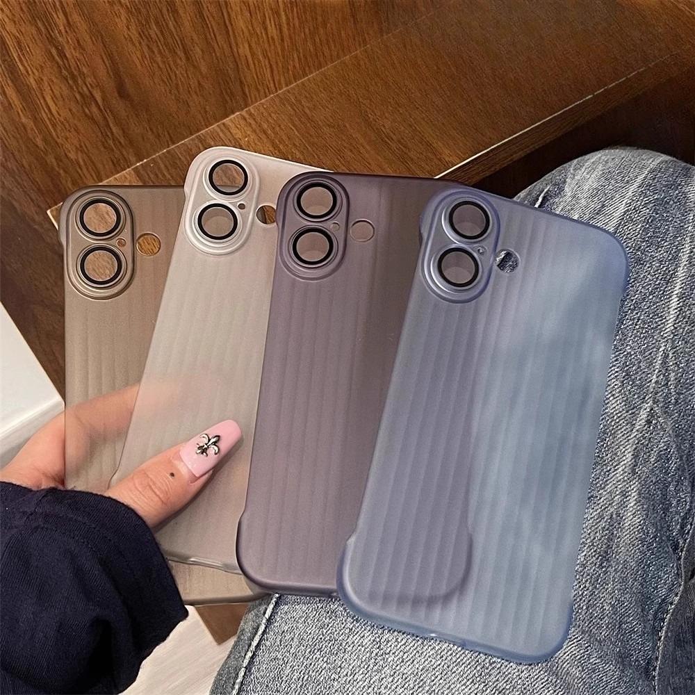 Applicable To IPhone16proMax Frameless Corrugated Mobile Phone Case Ultra thin Apple 15 Matte Anti Fall 14 Protective Case