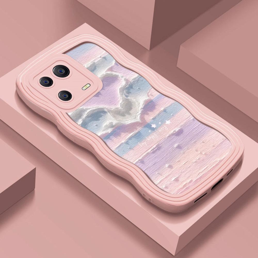 IPhone 11 13 XR 15 Pro Max 12 14 Pro Max Kılıf iPhone 16 7 Plus 8 Plus XS Max Büyük Dalga Düz Renk Karikatür Düşmeye Karşı Su Geçirmez Cep Telefonu Kılıfları