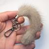 Fosrion Real Mink Tail Fur Key Chain Hook Ring for Official Motorcar Jeep Truck Motorcycle Motorcycle Motorcycle Bike Grey,M, gray