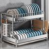 Double Layer Stainless Steel Kitchen Dish Drying Rack
