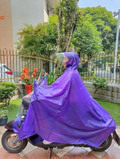 Enhanced Electric Vehicle Motorcycle Rain Poncho with Double Windshield