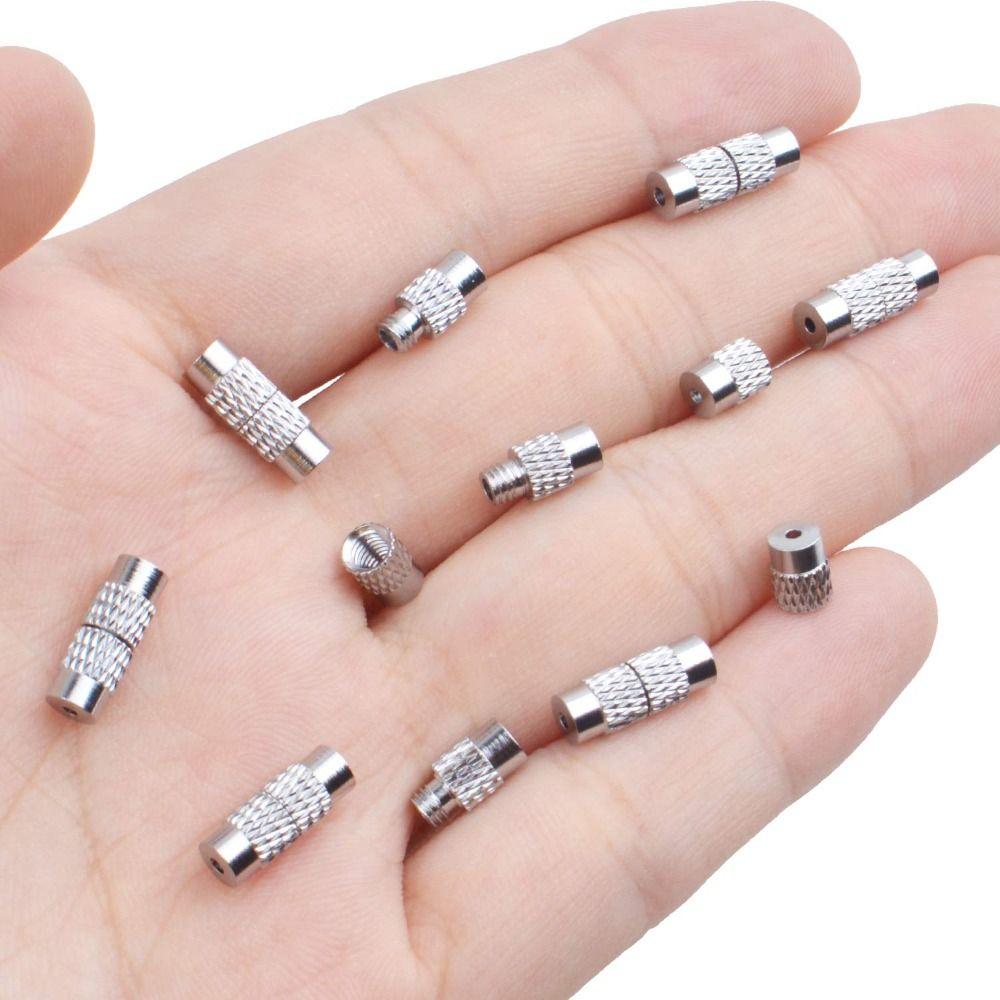 50pcs 50pcs Barrel Clasps 12x4mm Brass Screw Cord End Caps  DIY Jewelry Craft Making