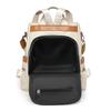 Women's Soft Leather Backpack Color Block Student Schoolbag Tassel Travel Bag