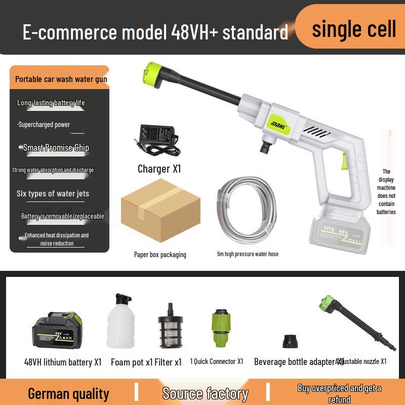 High-Power Wireless Electric Car Wash Gun with Lithium Battery