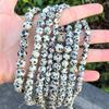 60-20pcs 4 6 8 10 12MM Speckle Natural Stone Dalmation Jasper Round Beads For Jewelry Making Bracelet Necklace Accessories