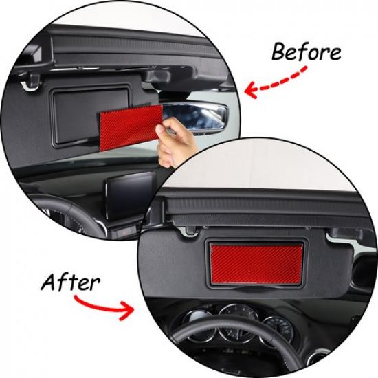 Červený panel nálepky kosmetického zrcátka z uhlíkových vláken pro Mazda MX-5 Miata 2016-23