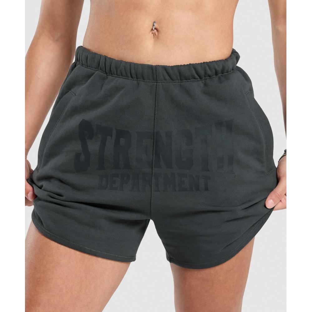 Gymshark Strength Department Graphic Shorts Asphalt Grey B2b8k Gcbz
