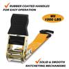 2Pcs 5 Meter Ratchet Straps Tie Down 2000 Pounds Claw Lorry Strap Lashing Polyester For Car Motorcycle Bike With Metal Buckle