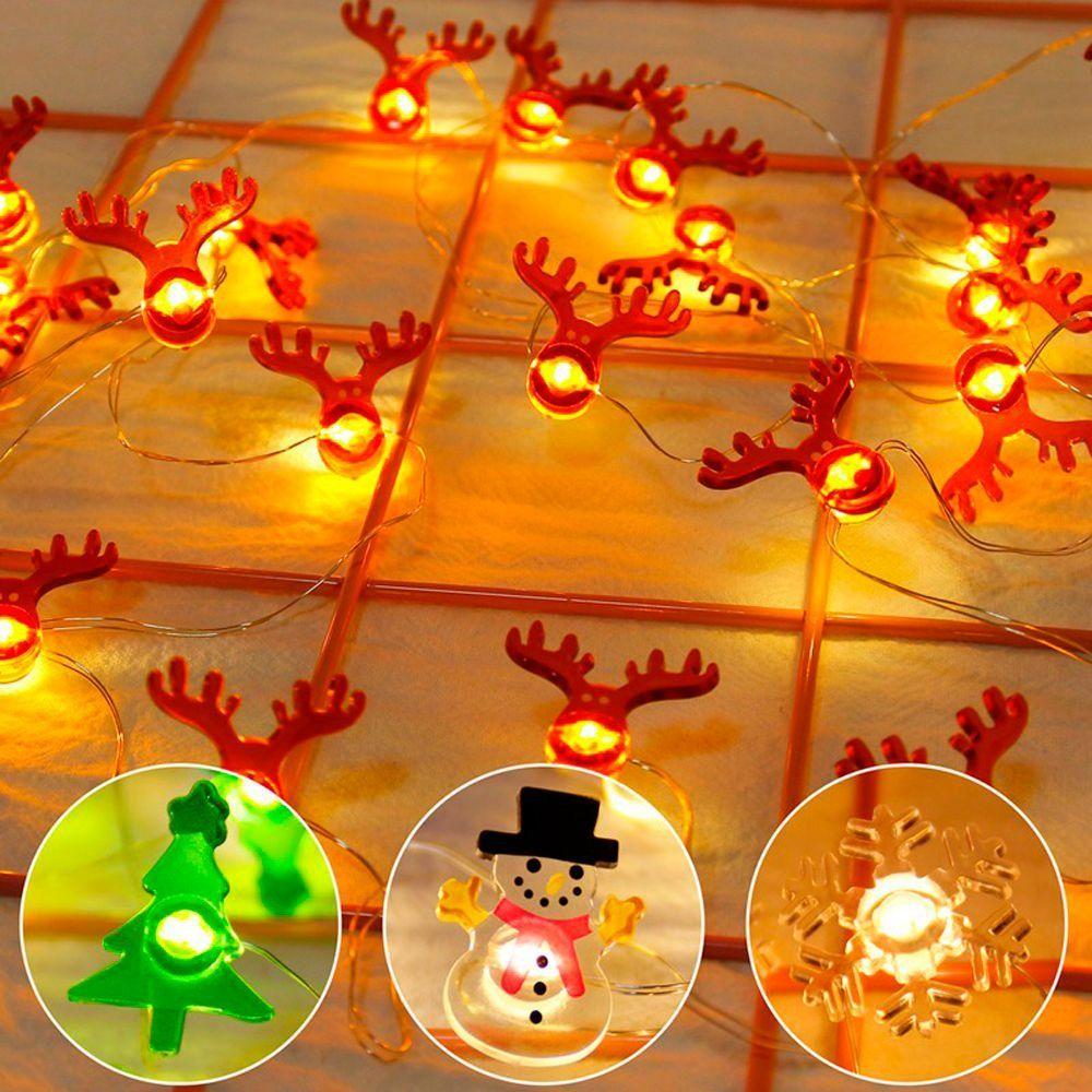 Elk Xmas LED Light String Santa Claus Christmas Lamp Gift Christmas Fairy Lights  New Year