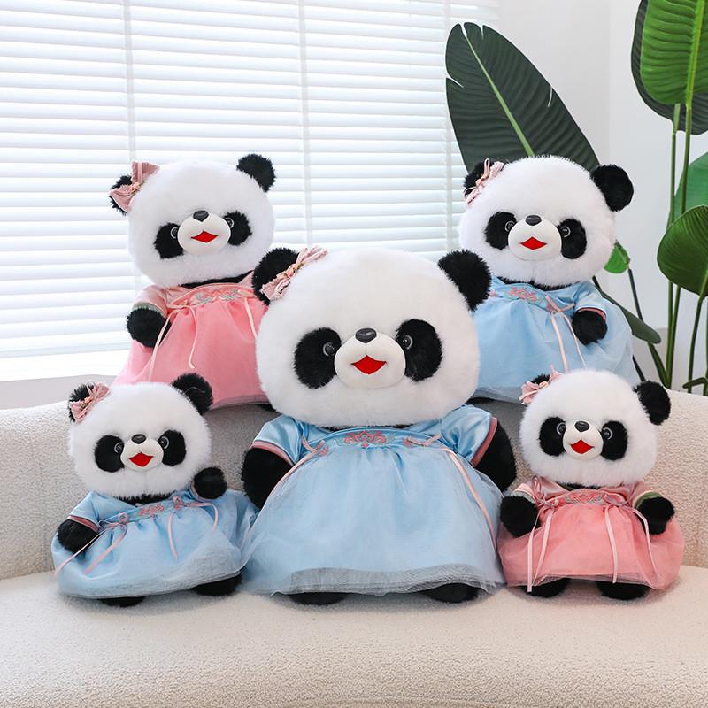 Adorable Large Panda Plush Toy With Chinese Style Hanfu Design For Birthday Gifts And Cuddling Comfort