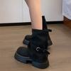 Versatile Martin boots heightened thick-soled medium boots women's autumn new high-end short boots