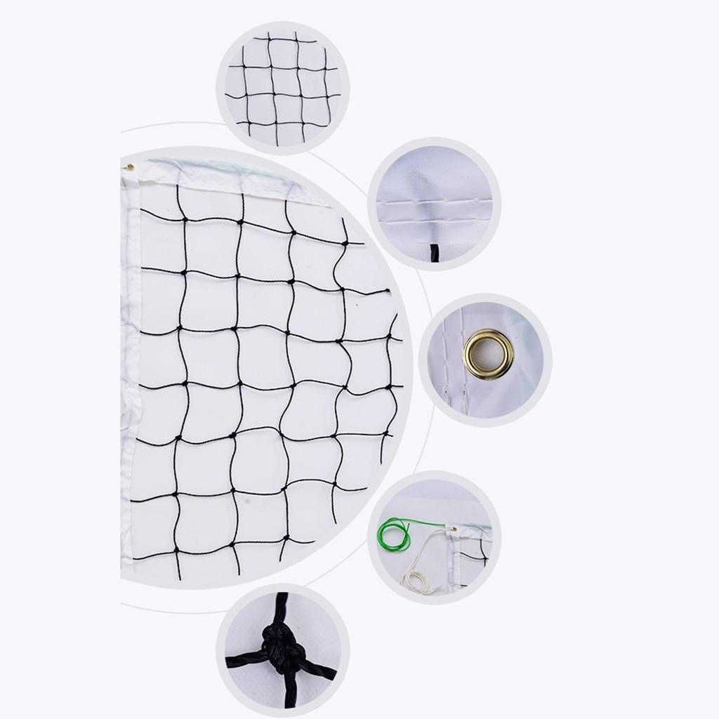 Volleyball Net PE Net Cable Volleyball Net with 4 Sides Polyester Edging for Outdoor Beach