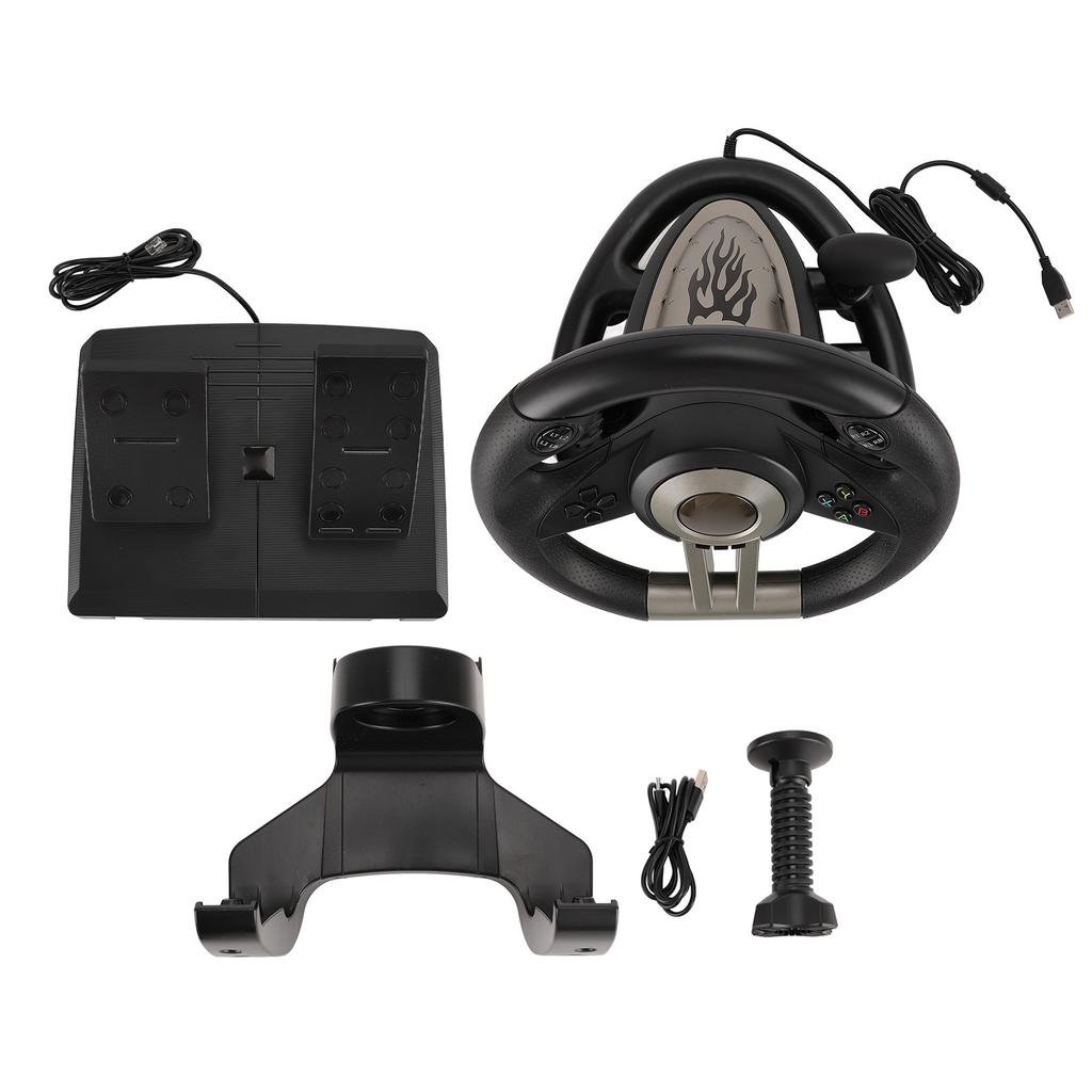 PC Racing Wheel and Pedal 180 Degree Rotation Universal USB Gaming Steering Wheel for PS3