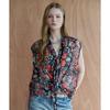 Maxza Art Flower Tie Sleeveless Blouse Zf08qb024nh