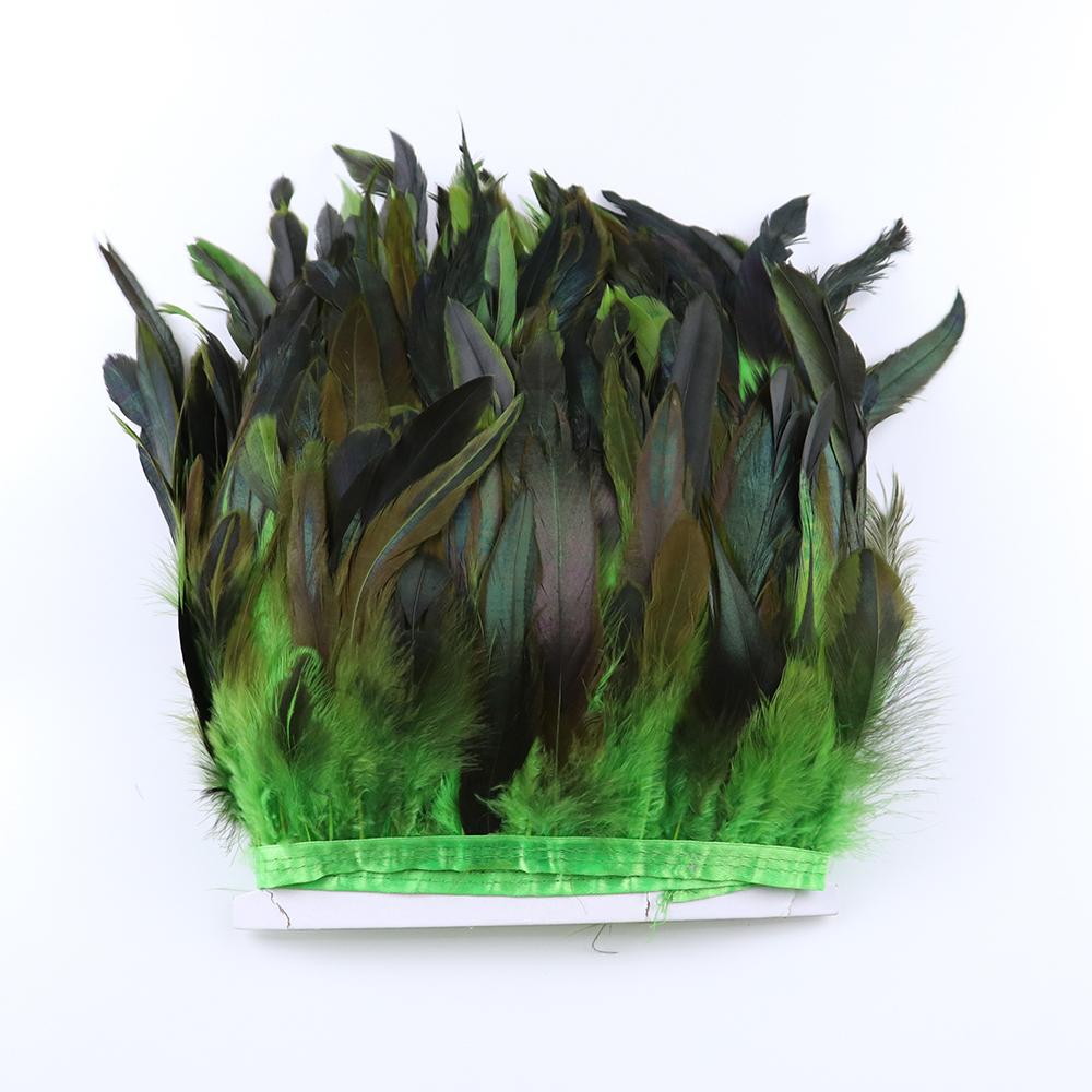 1 Meter Balck Rooster Hair Natural Feathers  Trim Fringe 13-18cm Ribbon for Sewing Clothing Party Decorations Craft Accessories