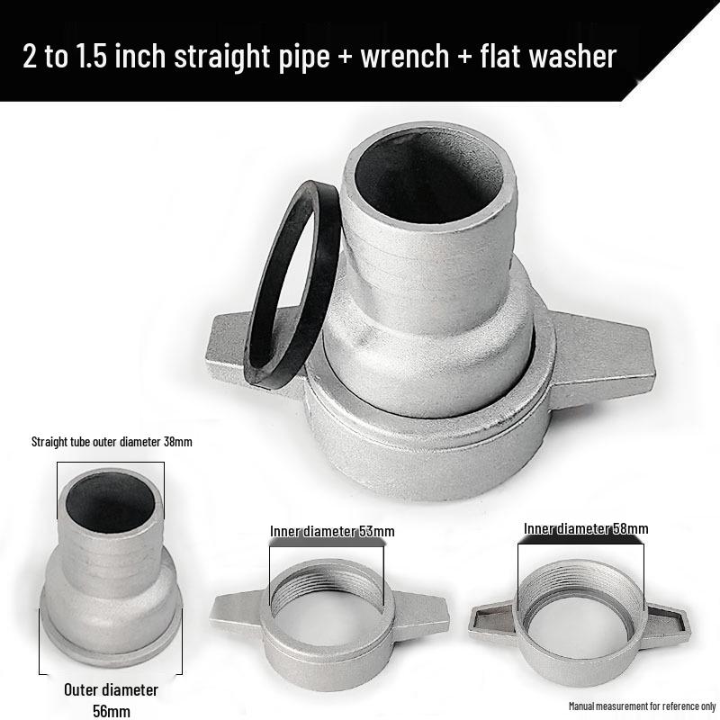 Gasoline Engine Water Pump Complete Accessory Set: Self-Priming Pump with 2/3/4 Inch Aluminum Connector, Straight Pipe, and Flat Washer.