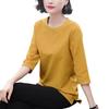 Women Tops O-Neck 45720 Sleeve Solid Color Elastic Pullover Tops Regular Fit Summer